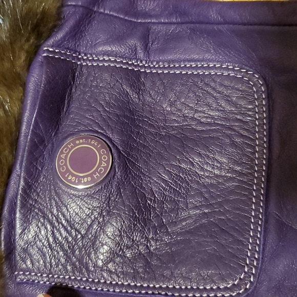 Coach Leather and Mink Gloves - Picture 2 of 9